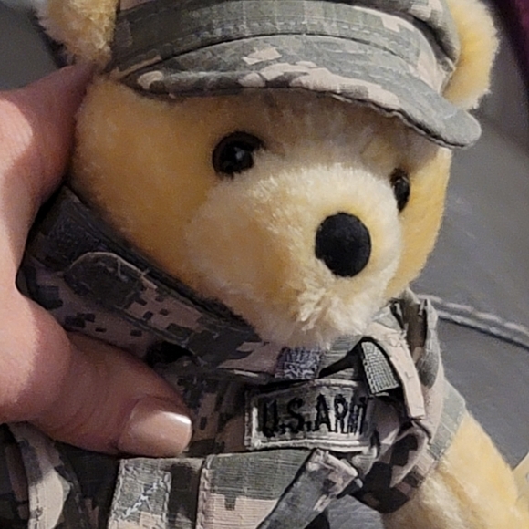 ARMY Bear Stuffed Animal Plush forces of America Military 11" Camo boots Teddy - Picture 11 of 14